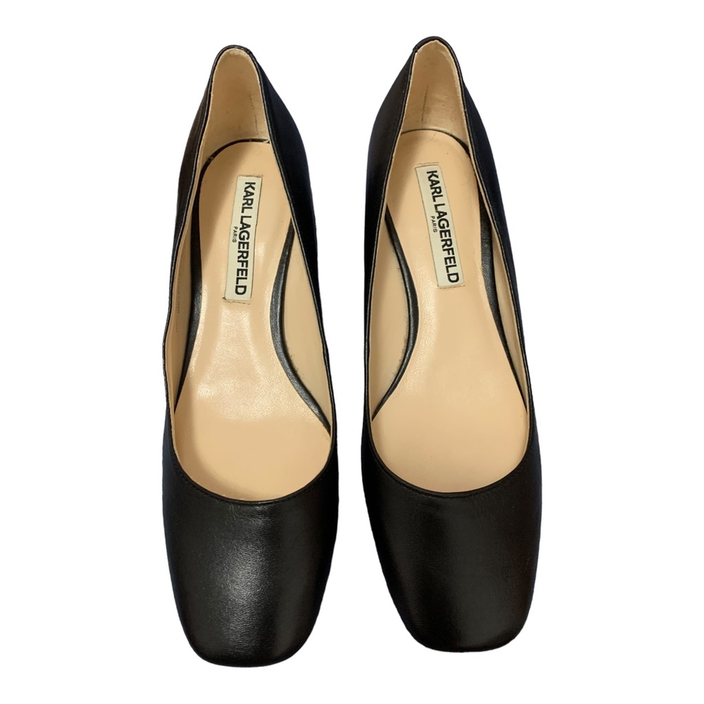 Karl Lagerfeld Paris Women's Charee Black Leather Pumps